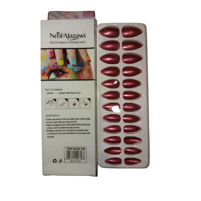 Noor Alazawi -Press on single color nail 24 pc Set3