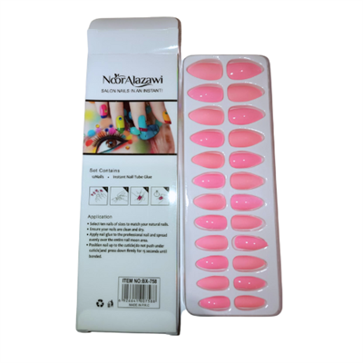 Noor Alazawi -Press on single color nail 24 pc Set5