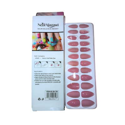 Noor Alazawi -Press on single color nail 24 pc Set6