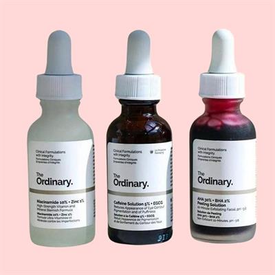 The ordinary 3 in 1 vico skin care peeling solution,caffeine solution,niacinamide