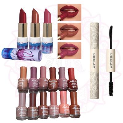 Deal KEUIN & COCO 3 lipstick + Mode Love 12 Nail Paint + Sheglam Mascara