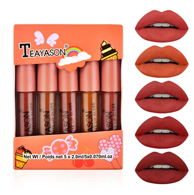  TEAYASON Lip Gloss 5 Pc Set