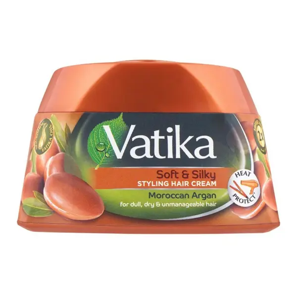 Vatika Moroccan Argan Soft & Silky Styling Hair Cream 140ml – Softness, Shine & Manageable Hair