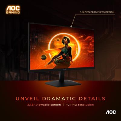 AOC 3-SIDED FRAMELESS GAMING LED 24" 24G15N