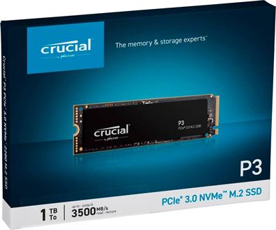 Crucial P3 1TB PCIe M.2 2280 NVME SSD | CT1000P3SSD8