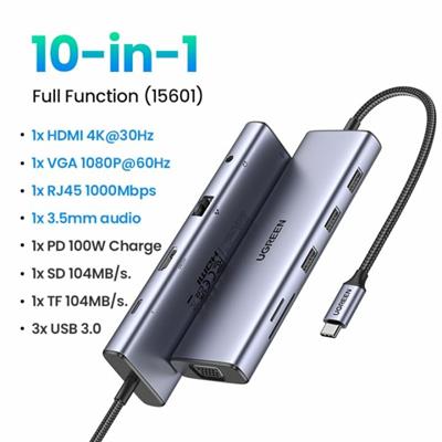 UGREEN 15601 10-IN-1 USB C HUB