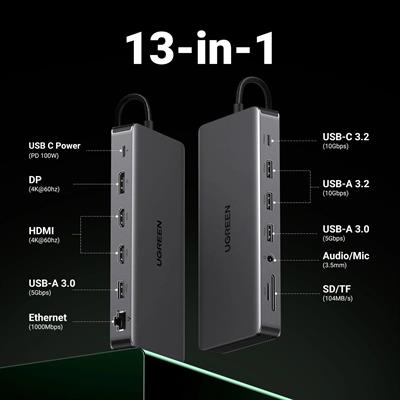 UGREEN REVODOK PRO 313 13 in 1 4K TRIPLE DISPLAY USB-C HUB 15978