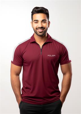 Maroon Embroidered Fashion Polo