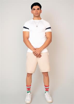 Ozel Striper Tee - White