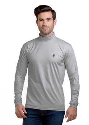 Grey Turtleneck Full Sleeve Tee