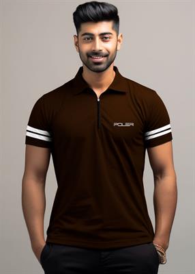 Brown Dual Arm Stripes Z-Polo