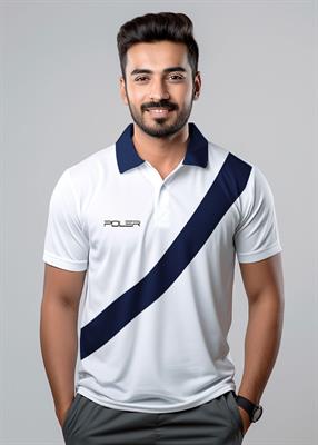 Navy Slash Polo