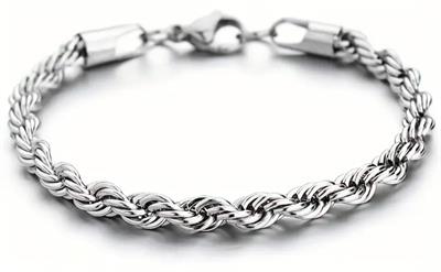 Twisted Rope Design Hip-Hop Men's Stainless Steel Bracelet 