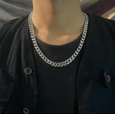 Stainless Steel Hip Hop Cuban Chain Necklace for Men 50cm/20inch