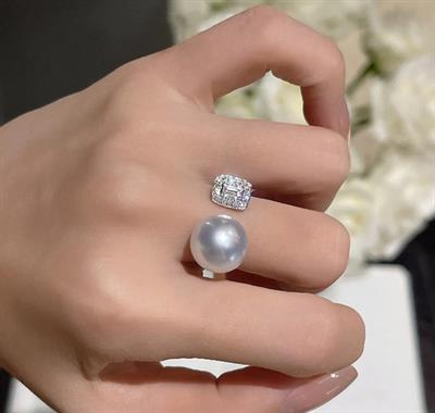 Silver Pearl Adjustable Ring