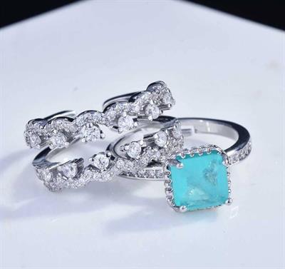 Couple Square Layer Adjustable Ring