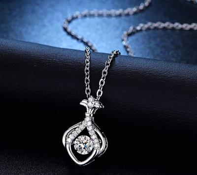 Dazzling Drop Silver Pendant