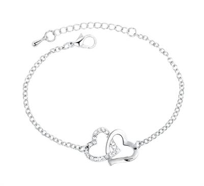 Double Heart Bracelet Adjustable