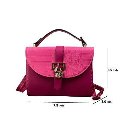 Cat Shape Metallic Buckle Imp Hand Bag 