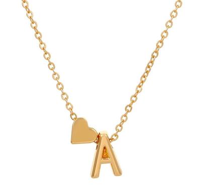 Alphabet Heart Gold Plated Pendant