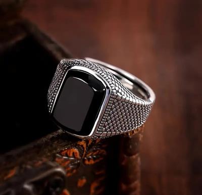 Black Cubic Zirconia Men's Ring