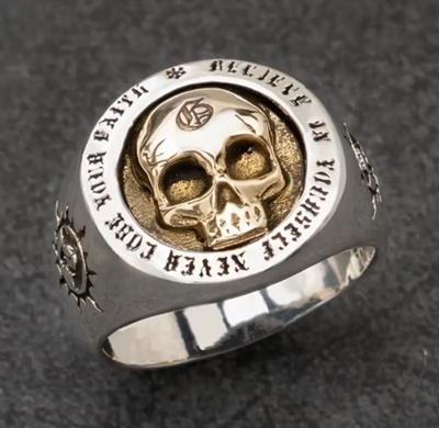 Fashion Alloy Skull Head Design Alloy Ring