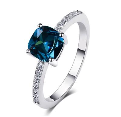 Blue Zircon Ring