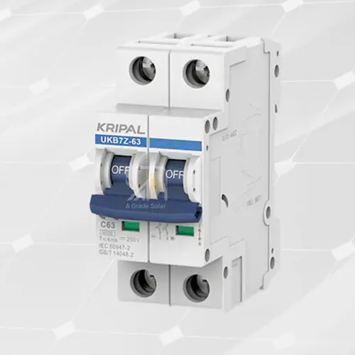 KRIPAL UKB7Z-63 2-Pole 500V 63A DC Miniature Circuit Breaker (MCB)