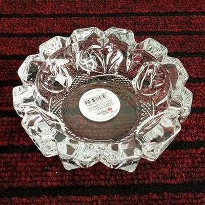 Amroc Glass Ashtray Round Crystal 