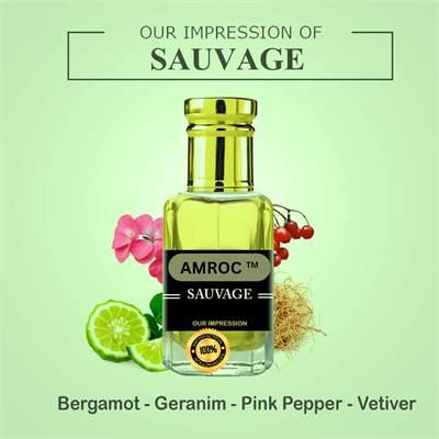 Amroc Sauvage Impression Attar for Men Long Lasting Perfume Fragrance Oil