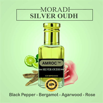 Amroc Silver Oud Attar for Men & Women Long Lasting Perfume Fragrance Oil