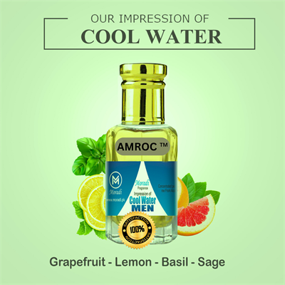 Amroc  Cool Water Impression Attar for Men Long Lasting Perfume Fragrance Oil