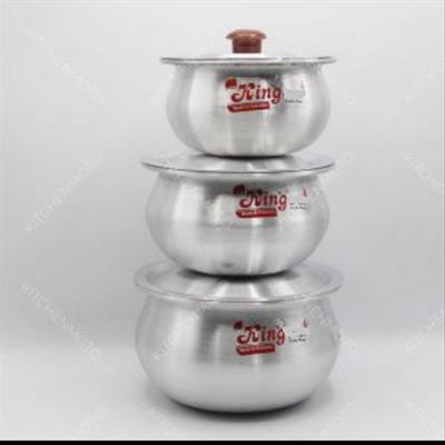 Amroc Pot Set Aluminium With Metal Finish 3 Pieces