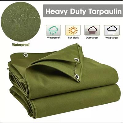 Amroc Large Heavy Duty Army Green Canvas Tarpal