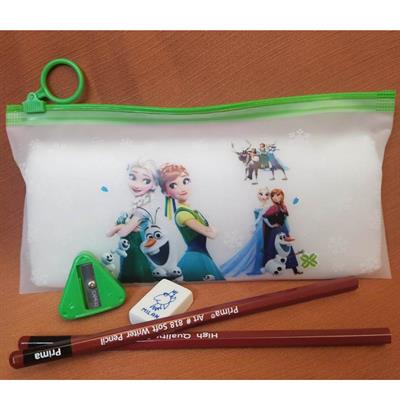 Cartoon Character Pencil Pouch for Kids - Transparent Pouch for Stationery - High Quality Stationery Pouch for School and College Students. (Each)