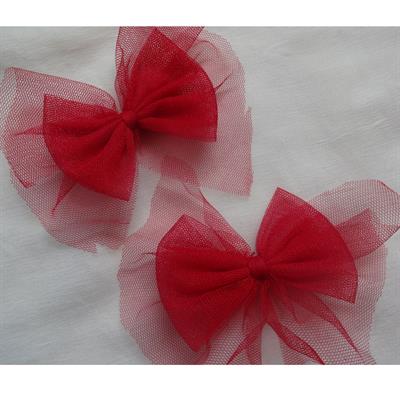 Pair of Red Hair Bows I Hair Pins