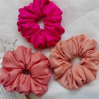 Pack of 3 Viscose Silk Scrunchies - Pastal Colour - Winter Special Scrunchies