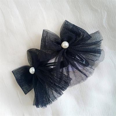 Pair of Black Hair Bows I Hair Pins