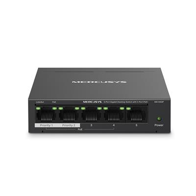 Mercusys MS105GP 5-Port Gigabit Desktop Switch with 4-Port PoE - 1 Year Warranty