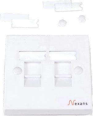 NEXANS Essential 86 x 86 Wallplate 2 Keystone White