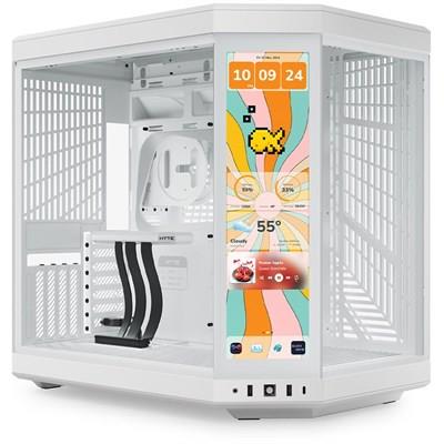 Hyte Y70 Touch Infinite Modern Aesthetic Mid-Tower ATX Gaming Case with LCD Screen - White