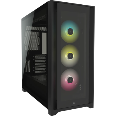 Corsair iCUE 5000X RGB Tempered Glass Mid-Tower ATX PC Smart Case — Black