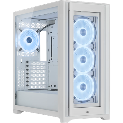 Corsair iCUE 5000X RGB QL Edition Mid-Tower ATX Case — True White