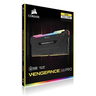 CORSAIR VENGEANCE® RGB PRO 16GB (2 x 8GB) DDR4 DRAM 3600MHz C18 Memory Kit — Black