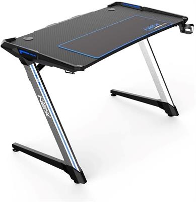 DXRacer Nex Gaming Desk Black/Silver/Blue