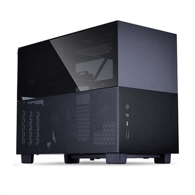 LIAN LI Q58 Black Aluminum Tempered Glass Mini-ITX Computer Case