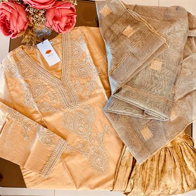 TISSUE SILK WITH MARORI WORK 3PC 