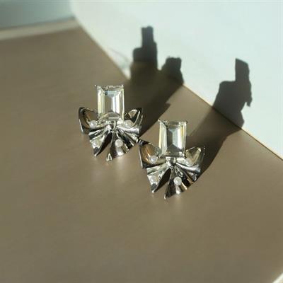 Crystal Bow Stud Earrings