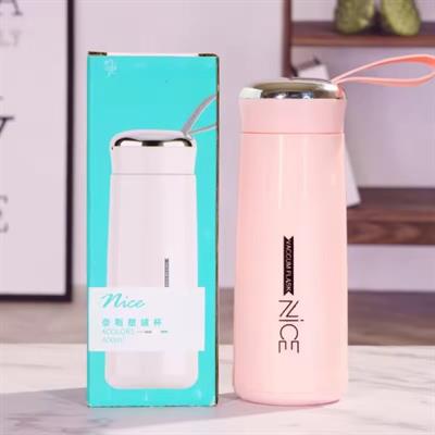 Nice Glass Bottle Water Mini Flask Bottle With Vaccum Flask And Loop Temperature Resistant,400ml (random Colors)