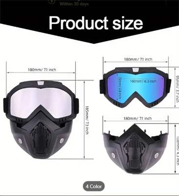 Full Face Hd Transparent Fog-proof Sand-proof Electric Welding Protective Glasses Versatile Breath-proof Windproof Mask